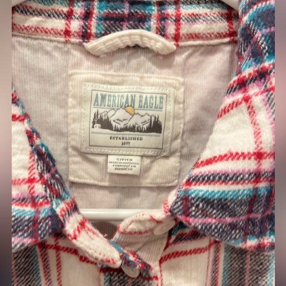 American Eagle Plaid Two Tones Flannel Button Down.Size S - Picture 10 of 12